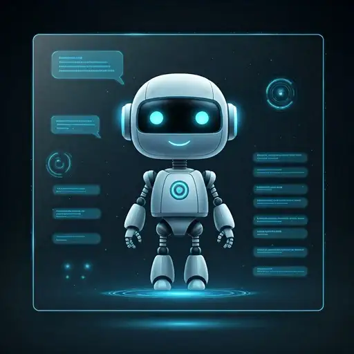 AI chatbot in service providing assistance with a friendly smile